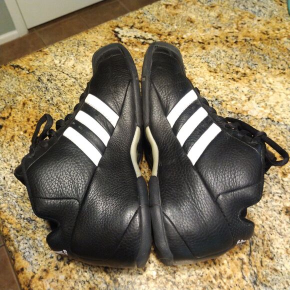 RARE 2003 Adidas Core Black Mens US 9.5 Retro Basketball Sneakers Lace Up 041487 - Picture 7 of 11